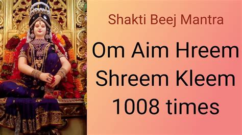 The benefit of chanting this mantra is to facilitate concentration of mind and for the speedy fulfillment. . Aim hreem shreem meaning